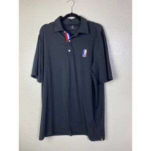 U Suck At Golf Black Polo Shirt Embroidered Logo Men XL Short sleeve Performance